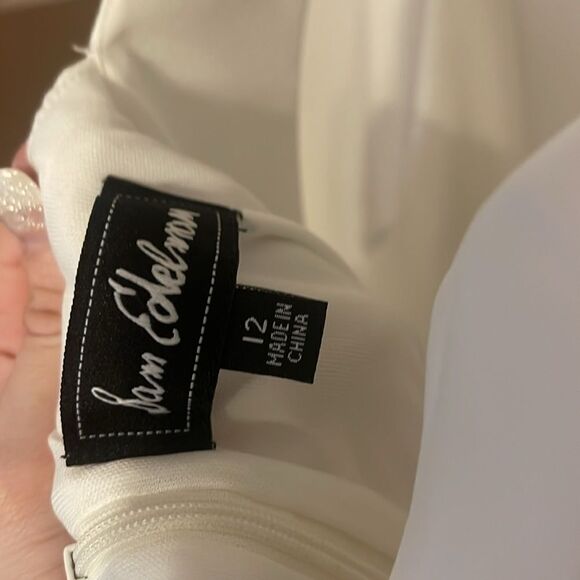 Sam Edelman  White Bow Back Sleeveless Sheath Jewel Neck Dress NWOT Size 12 - Picture 8 of 10